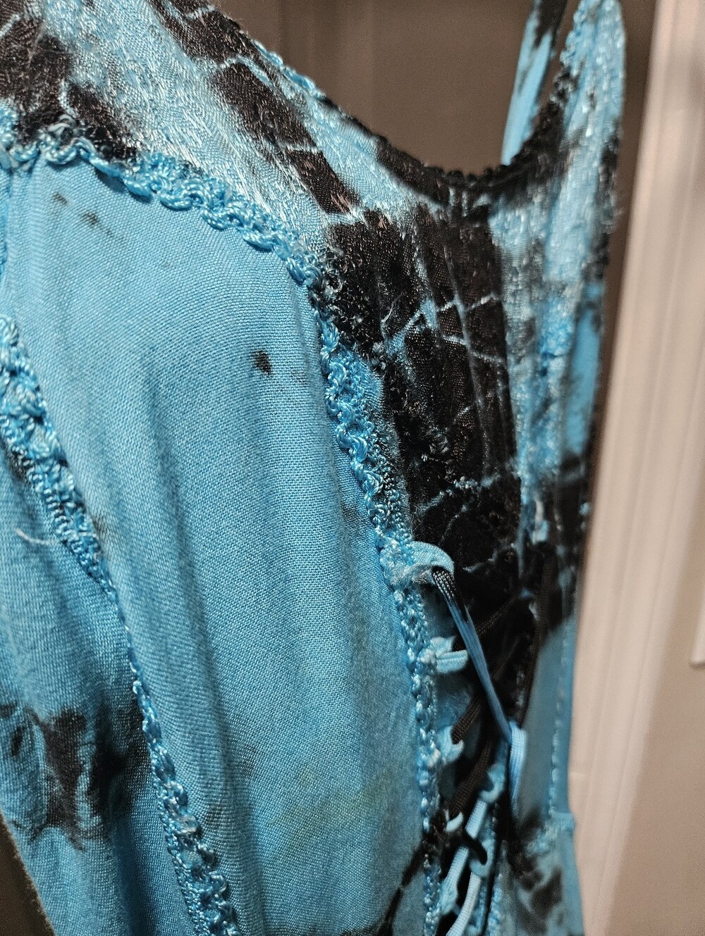Advance Apparels Blue and Black Tie-Dye Maxi Dress - Picture 9 of 10